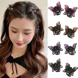 2PCS/set Mini Hair Clip Rhinestone Butterfly Hairpin Side Clip For Girls Sweet Bangs Clip Fashion Headwear Hair Accessories