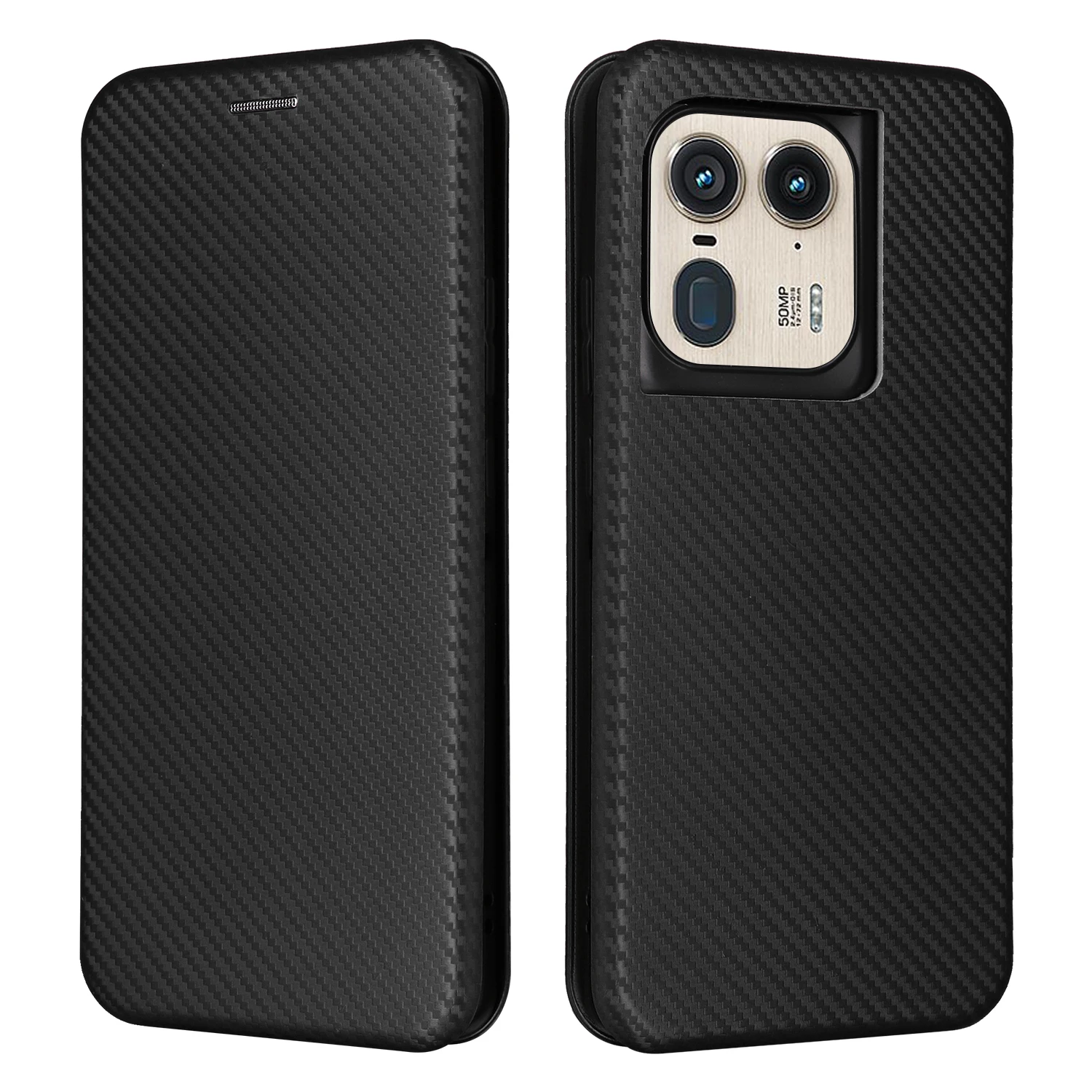 

Роскошный кожаный флип-чехол из углеродного волокна для Motorola Edge 50 Ultra X50 6,7 дюйма, магнитный чехол-книжка для Moto X50 Ultra, чехлы для телефонов