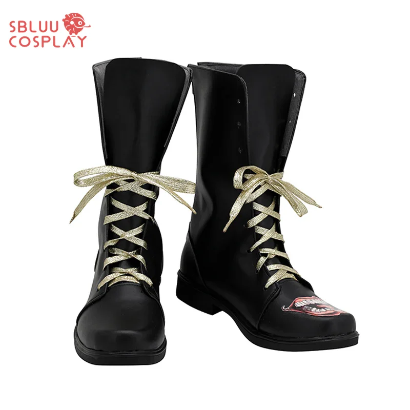 SBluuCosplay Movie Suicide Clown Joker Cosplay Shoes Black Custom Made Jared Leto Boots Halloween Outfit