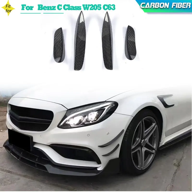 

Carbon Fiber Car Front Bumper Canards for Mercedes Benz C Class W205 C63 AMG Coupe 2D 4D 2015-2017 Front Canards Air Vent Trim