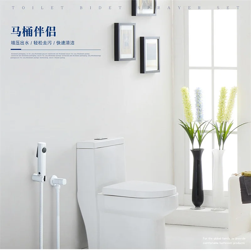 Bidet Faucet ABS Plastic Shower Tap Washer Mixer Ducha Higienica Cold Water Mixer Crane Square Shower Sprayer Head Chrome