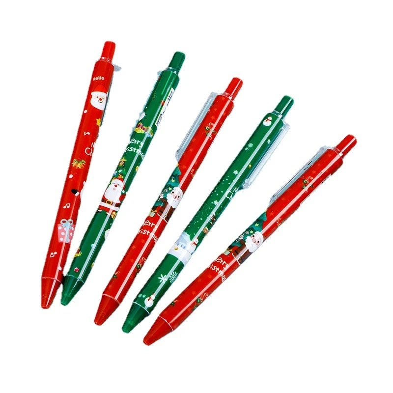 

200Pcs Kawaii Christmas Gel Pen 0.5mm Black Ink Retractable Pens Cute Santa Claus Snowmen Xmas Gift School Office Stationery