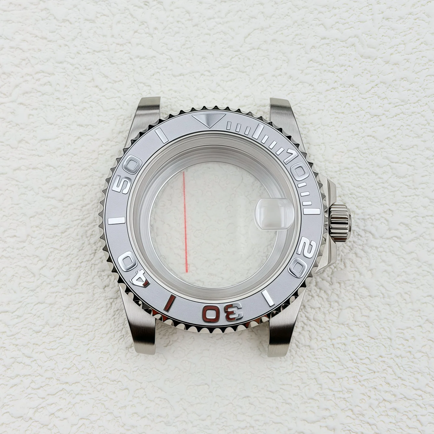 40MM stainless steel Seagull yacht watch case with blue sapphire glass magnifier, grey yacht watch case, suitable for NH34/NH35
