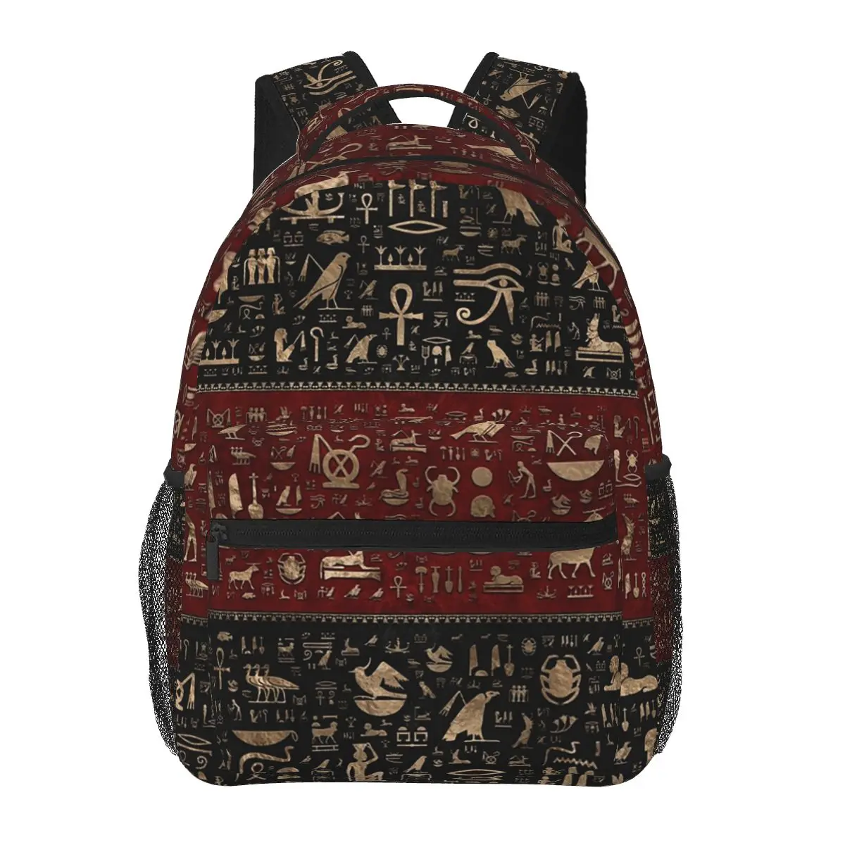Mystic Ancient Egyptian Hieroglyphics Culture Student Backpack School Bag Hiking Travel Daypack for Unisex Bookbag Shoulder Bags
