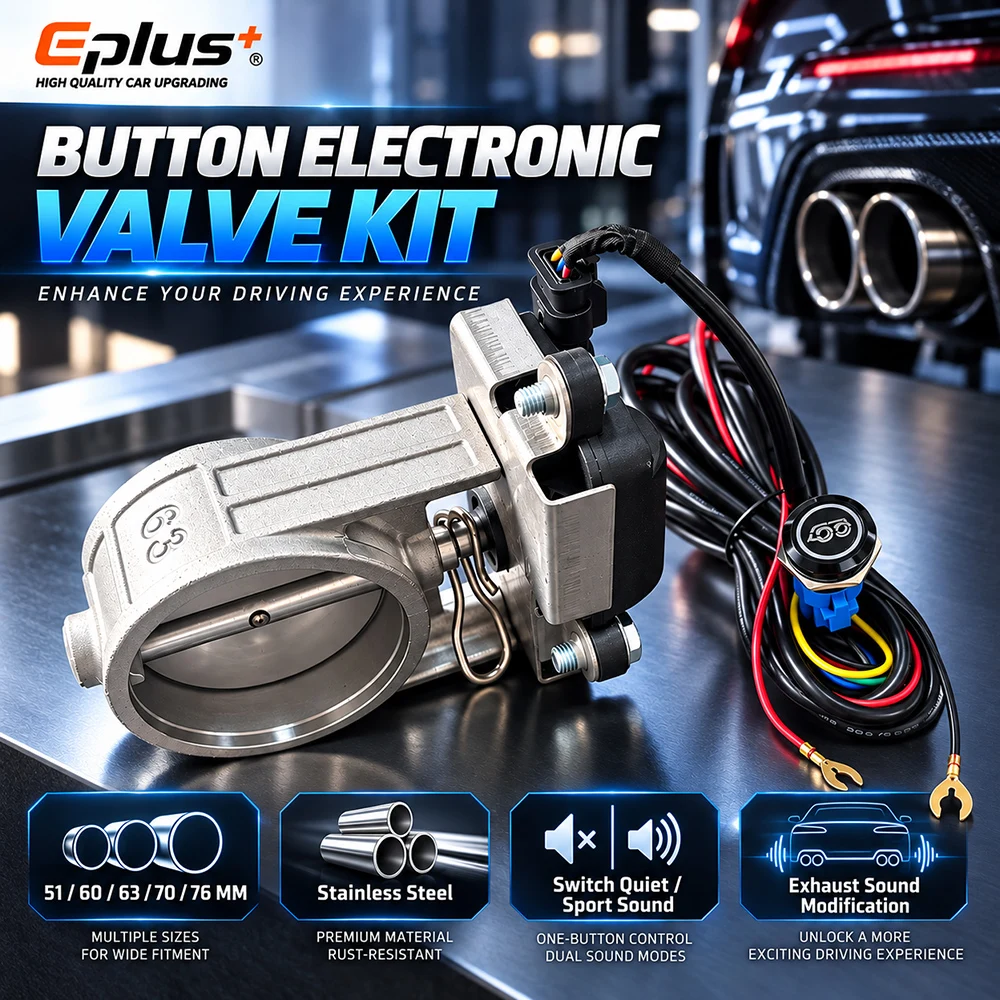EPLUS Universal mit Tastenschalter Edelstahl Elektrisches Auspuffventil-Kit Auto-Auspuffrohr Elektronisches Schalldämpferventil – Detail 3