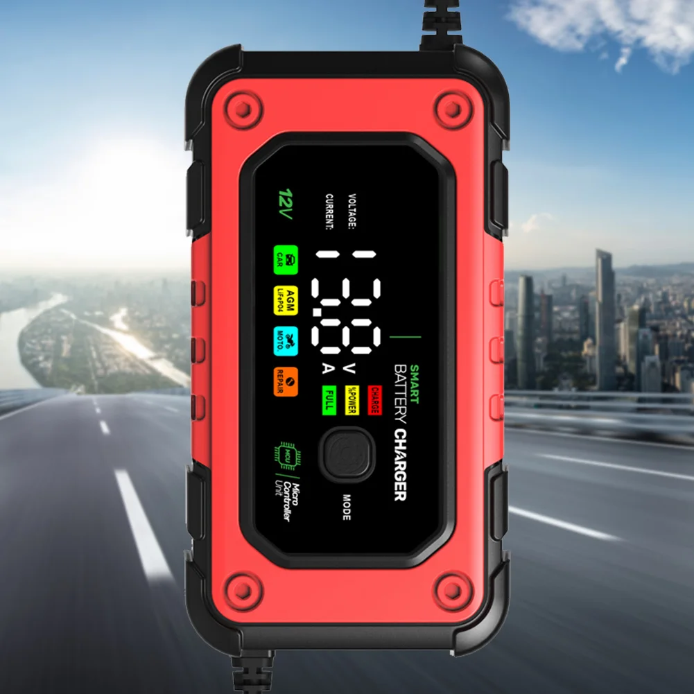 

12V 7A Pulse Repair Battery Charger Digital Battery Charger Fully Automatic Car Battery Charger for Auto Moto Lead Acid Battery