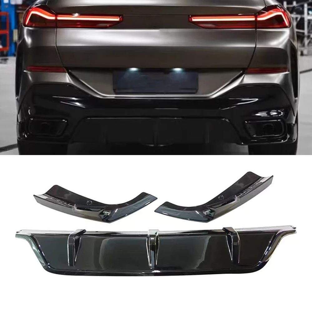 

Car Rear Bumper Lip Diffuser Spoiler Splitter Protector Modified Anti-Collision For BMW X6 G06 M Sport 2019 2020 2021 2022