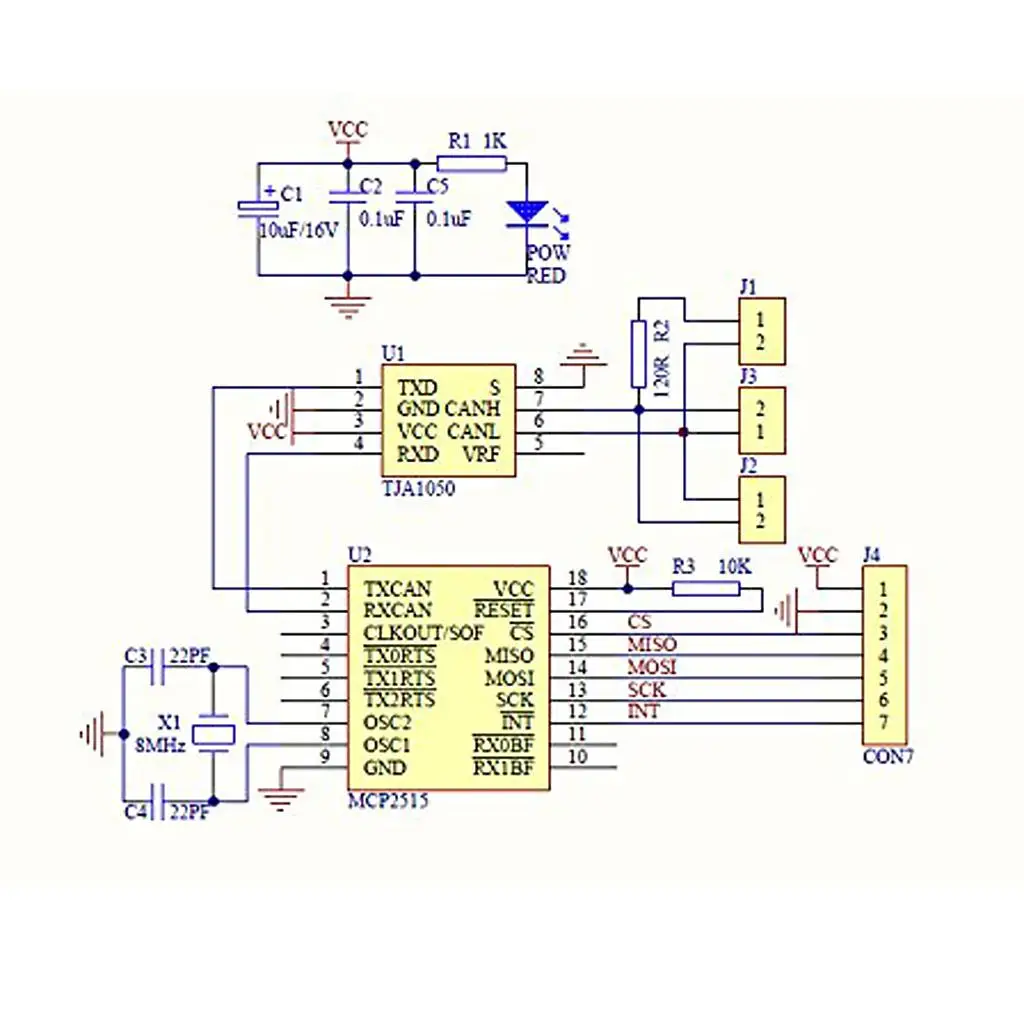 MCP2515 Bus Module Module 5V DC for Blue TJA1050 Receiver Module for 51 MCU ARM Controller Diy Kit