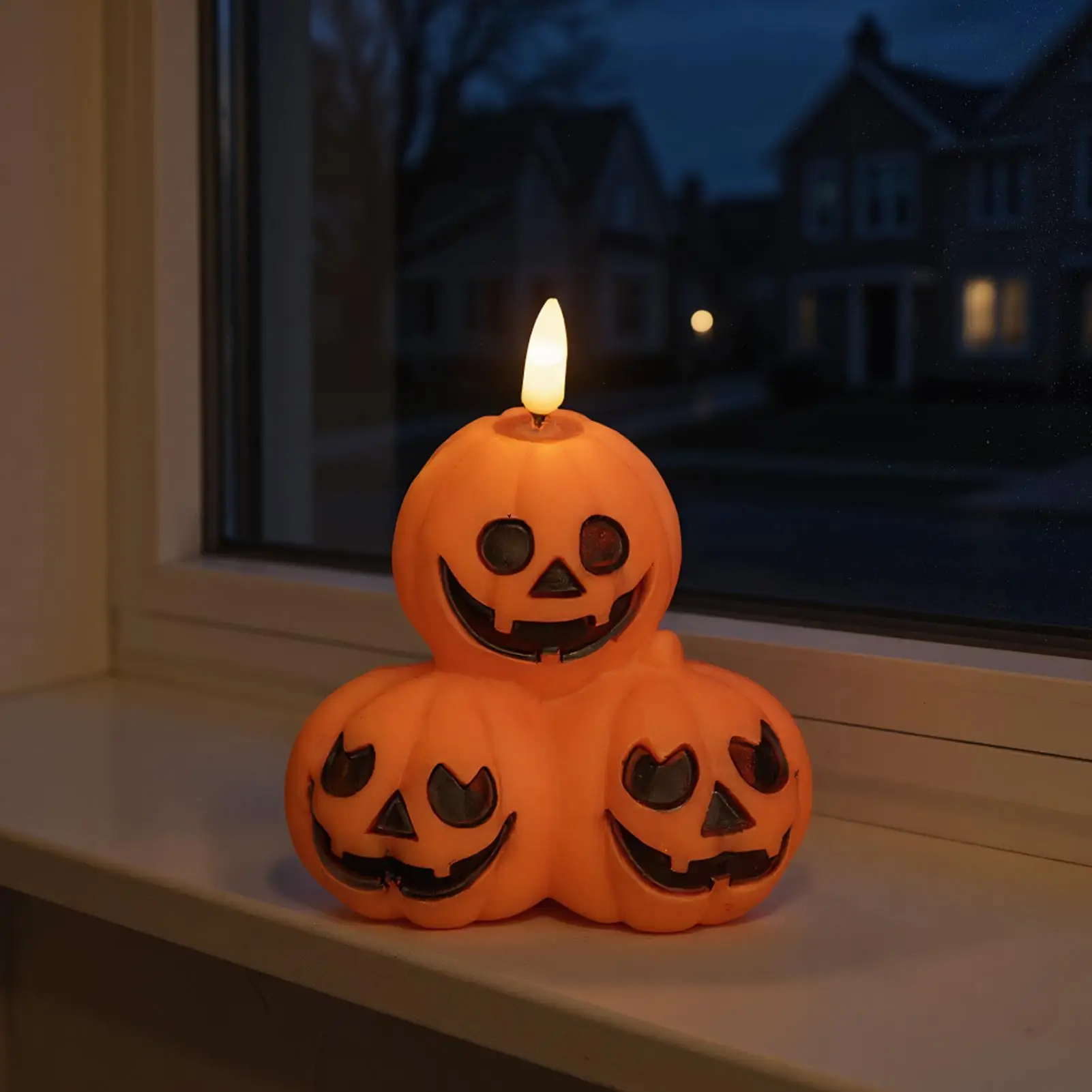 Lampu Labu Halloween LED Lampu Malam Menyeramkan Pencahayaan Ambient Dekorasi Rumah Untuk Rak Perapian Meja Kamar Tidur Kantor