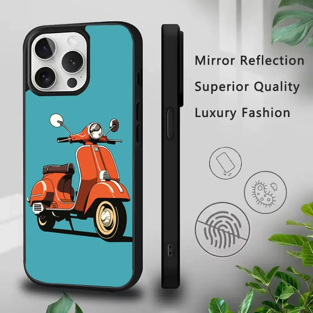 حافظة هاتف V-VespaS-ES S-Scooter لهاتف آيفون 17,16,15,Pro,Max,Air,14,Plus,13,12,11 Magesafe غطاء شحن لاسلكي