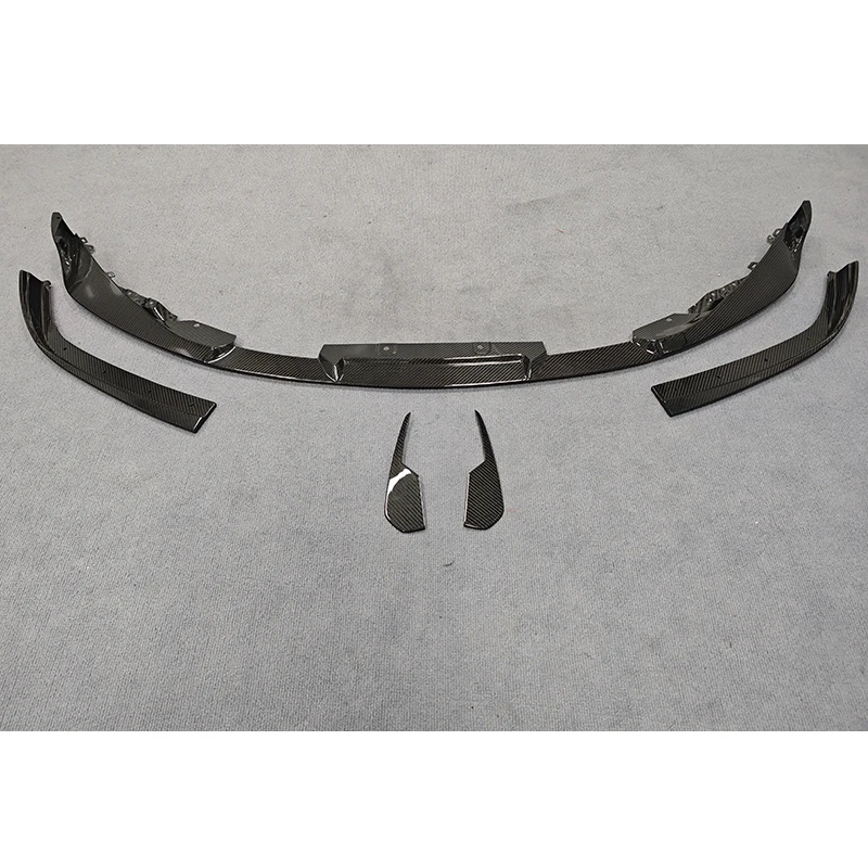 3D Style Carbon Fiber Material Front Bumper Lip Trim With Aprons Air Vents For BMW M3 G80 M4 G82 G83 Tuning 2021 Up