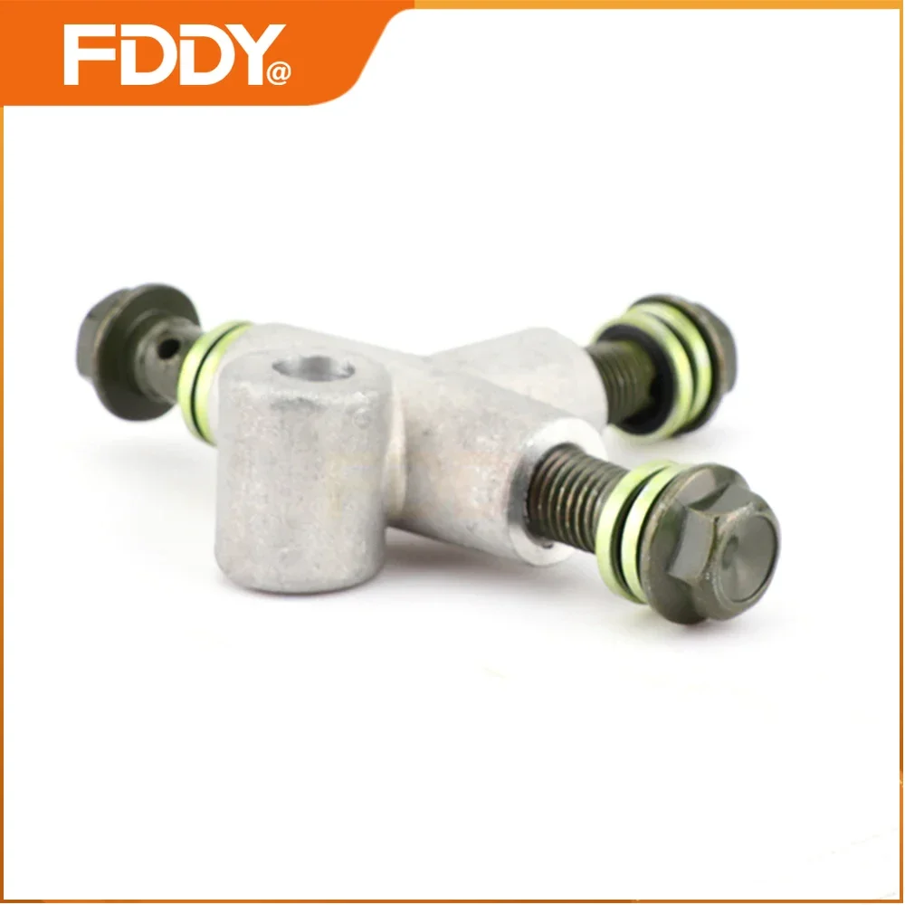 FDDY ATV Kart Hydraulic Brake Line Tee Hose Connector 3 Way T Adapter With M10x1.25 Banjo Bolt