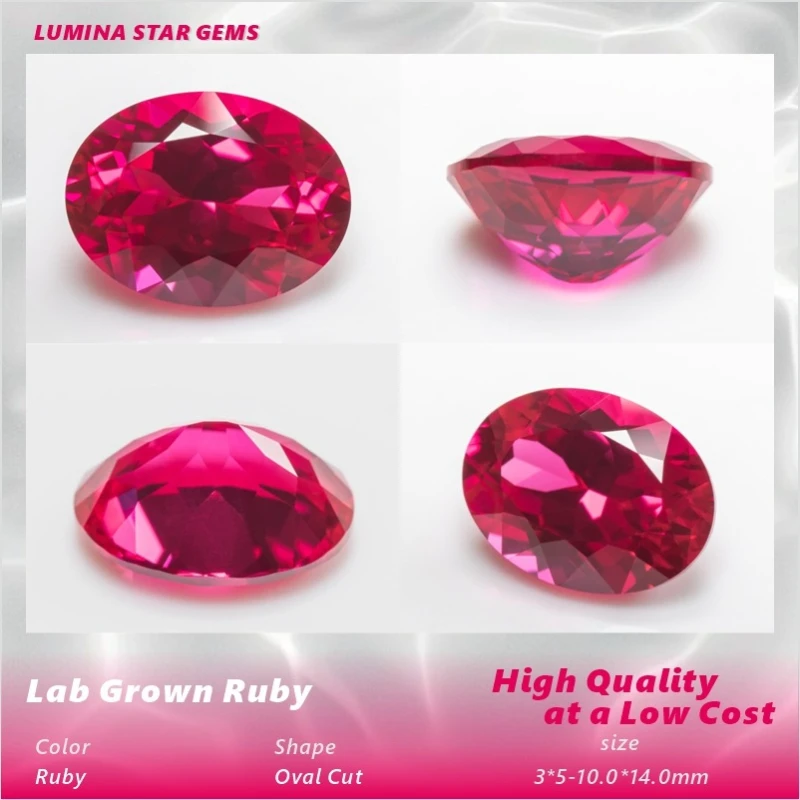 AGL Certified VVS1 Clarity Lab Grown Ruby, Red Oval Cut, Natural Color, for Custom Jewelry Design and Professional Jewelry