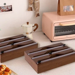 Cling Film Organizer With Cutter, Tin Foil Cutter Box,Kitchen Desktop Drawer Organizer Wall Mountable