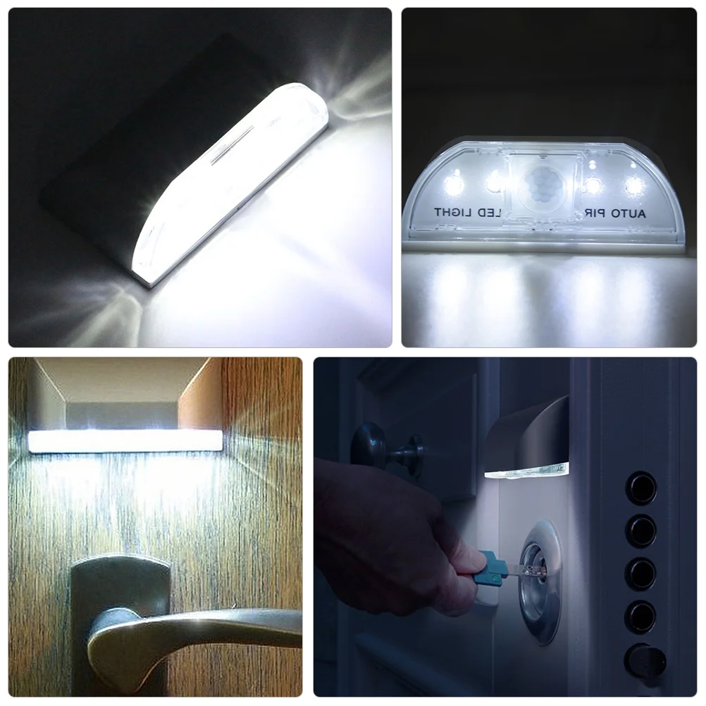  Door Lock Sensor Light Night Lamp for Stairway Automatic LED Motion Keyhole Abs Infrared PIR