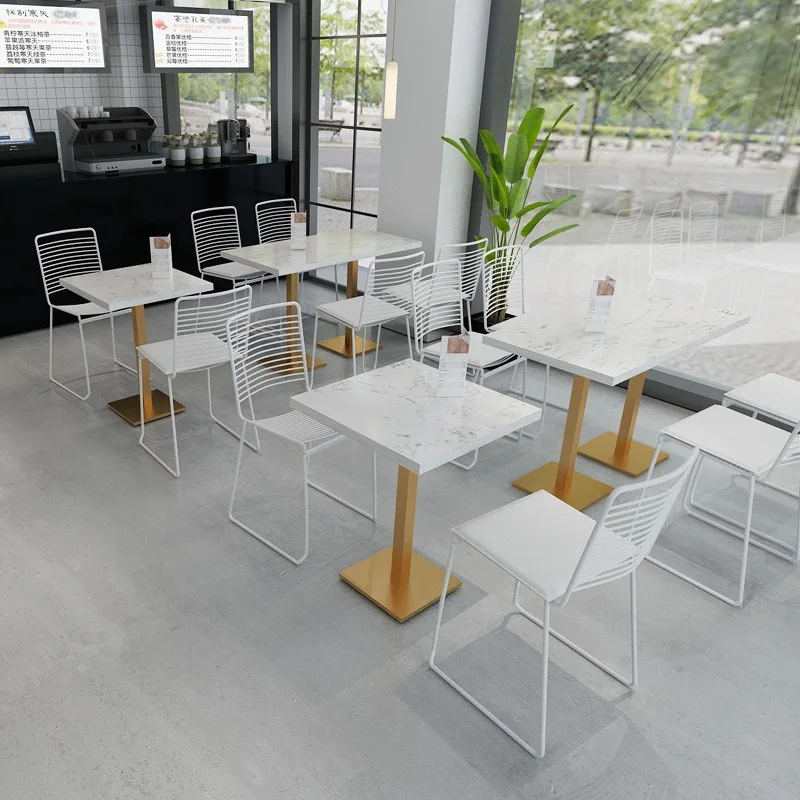 Nordic Stackable Chairs - Simple Outdoor Restaurant and Cafe Chairs, Creative Metal Furniture with Solid Iron Structure