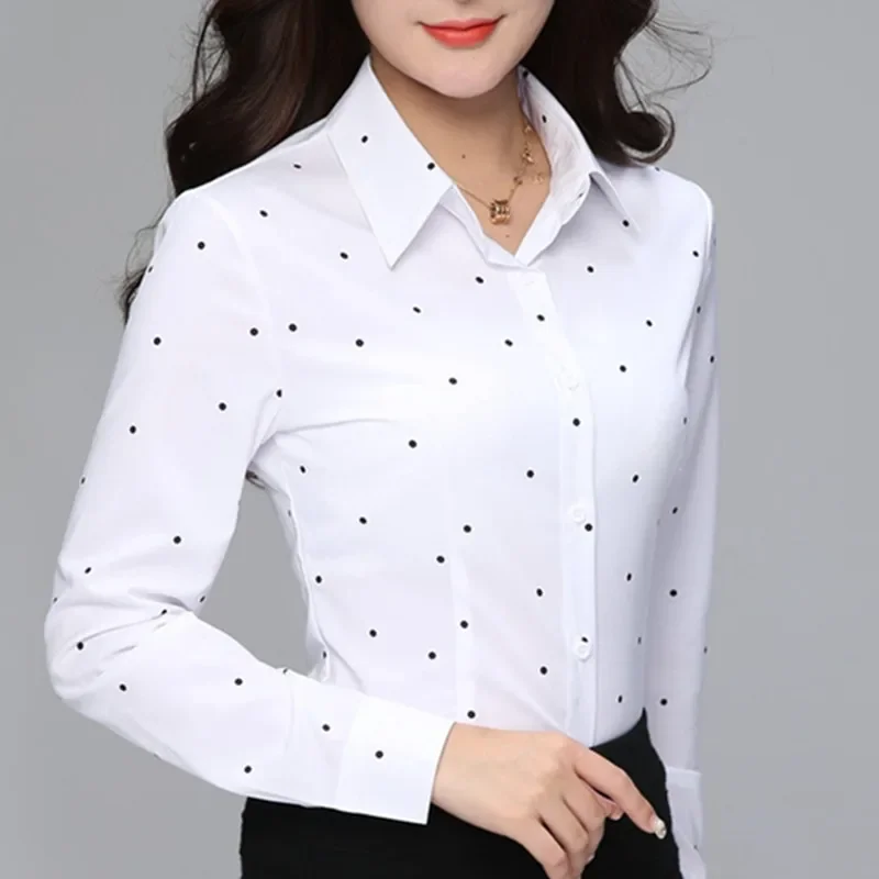 Camisa de manga comprida solta feminina, tops casuais femininos, moda elegante, tamanho grande, YT25