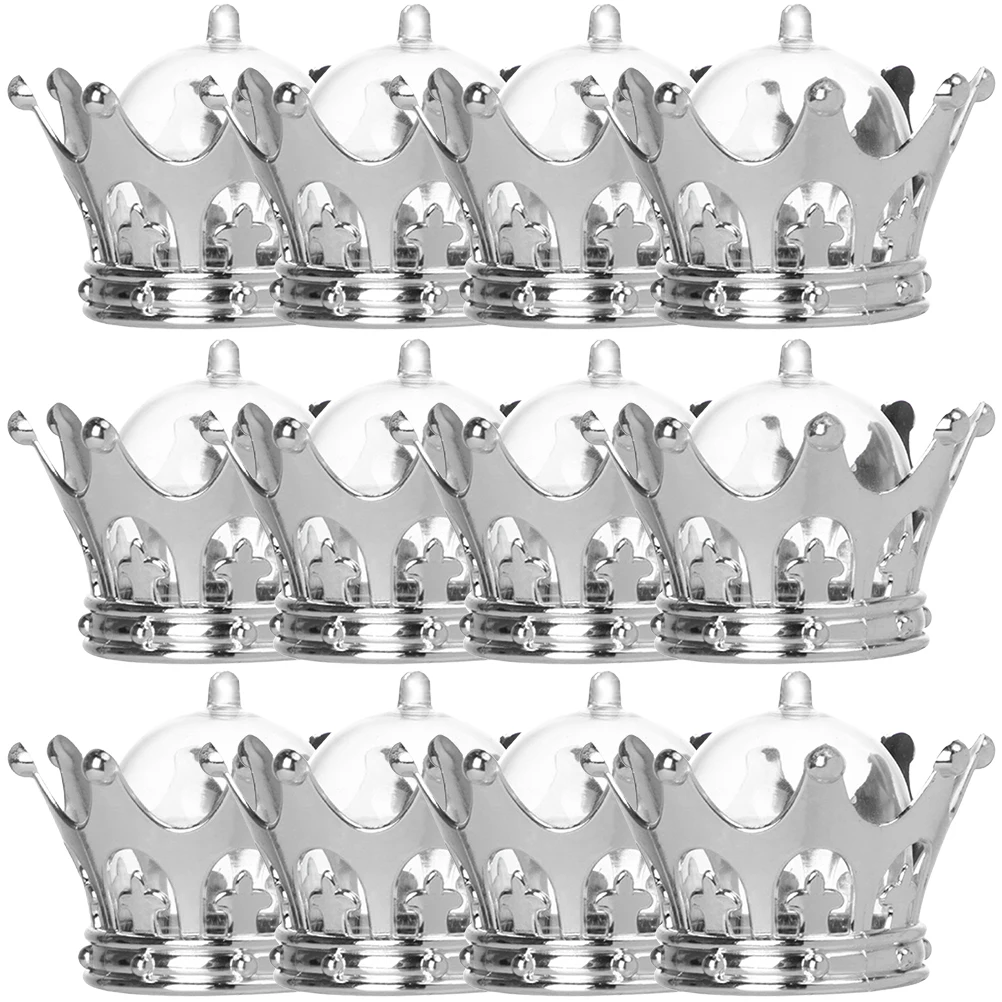 

12 Pcs Proposal Crown Wedding Party Favor Container Silver Decoration Home Travel