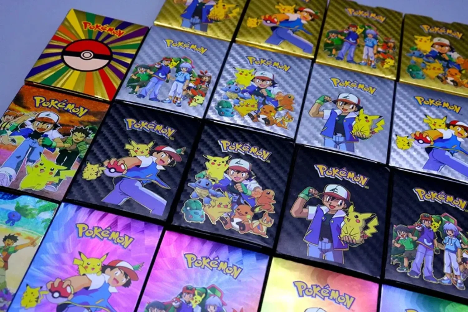 NEW 55PCS Pokemon Colorful Gold Foil Card Charizard Pikachu Arceus Silver Rainbow English VSTAR GX V VMAX Card