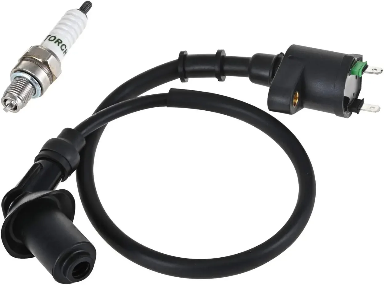 

Universal Ignition Coil + A7TC Spark Plug for 90cc 125cc 150cc Taotao Motorcycle ATV Scooter Moped Go Kart Pit Dirt Bike Engine