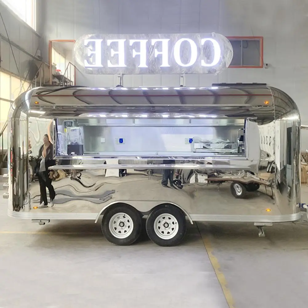 Camión de comida personalizado para pollo frito, cerveza, Snack, furgoneta, Pizza callejera, carrito para perritos calientes, cocina móvil de grado comercial a la venta