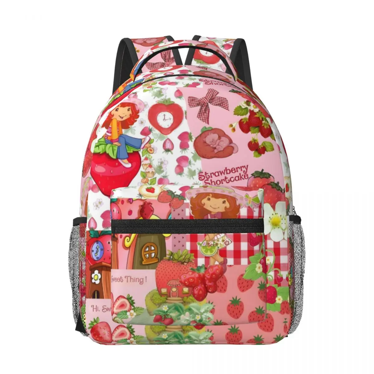 Like-Strawberry-ShortCake Backpack for Men Women Fashion High School Hiking Travel Daypack College Shoulder Bag Outdoor 17in