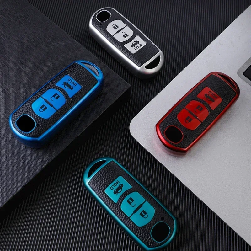 Car Key Fob Cover Case Protect For Mazda 2 3 5 6 Axela Atenza CX-5 CX5 CX-7 CX-9 MX5 2016 2017 2018 Smart 2/3 Buttons Auto Bag