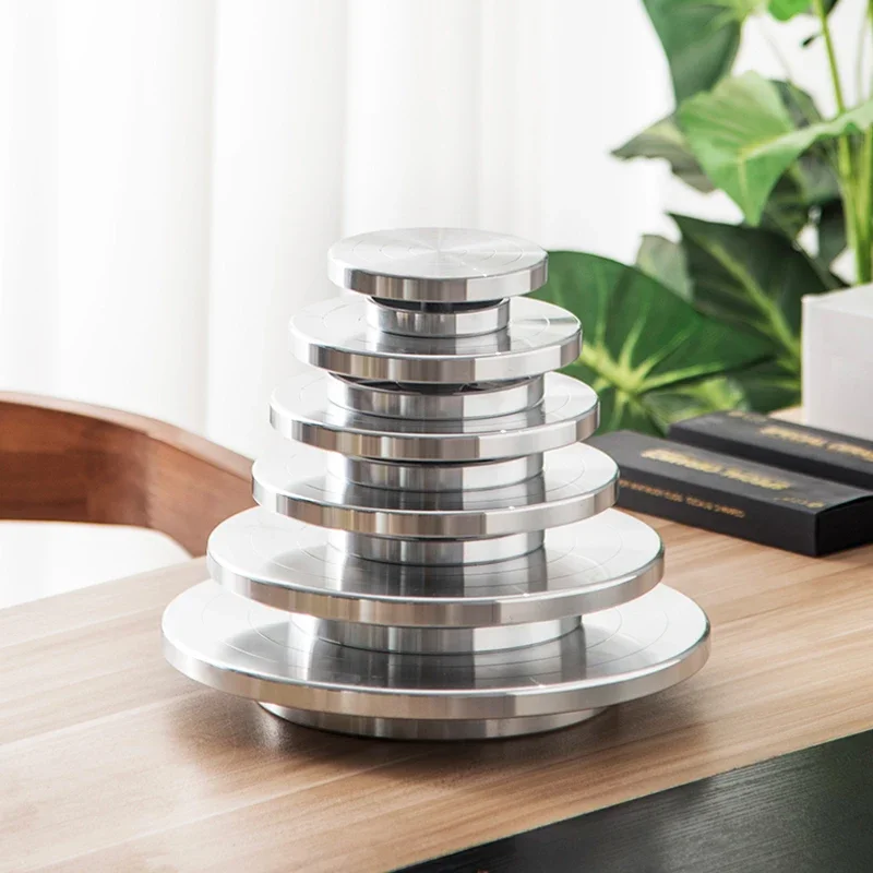 

11-30 см гончарное колесо из алюминиевого сплава, поворотный стол, двусторонняя керамическая скульптура, вращающаяся пластина, глиняные проигрыватели для украшения торта