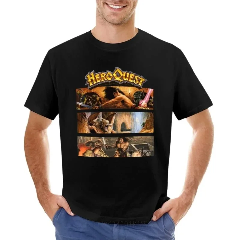 Heroquest 90's T-Shirt anime boys animal print customs men t shirt