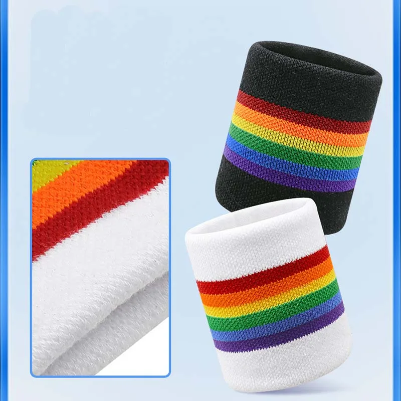 الرياضة في الهواء الطلق المهنية الريشة سوار معصم ماص للعرق للرجال والنساء تنس الجري اللون فتل العرق دعم المعصم