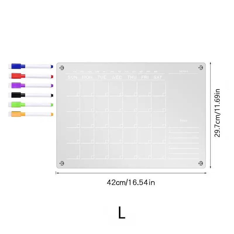 Tablero magnético de acrílico transparente, tabla de planificación de calendario semanal, planificador mensual