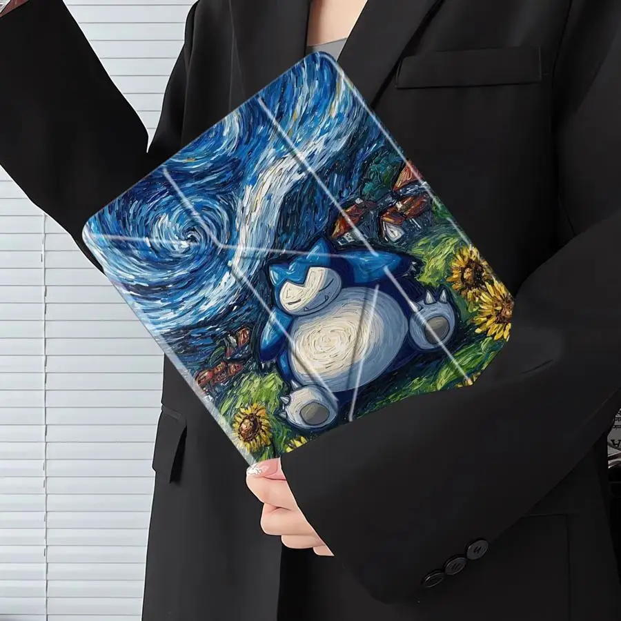 Urocze etui na tablet z Pokemonem Snorlaxem do iPad Pro 2025 Pro 11. 10. 9. 8. 7. generacji 12.9 cala Air 4 5 M3 M2 1 2 M4 11 cali Mini 6 7 — zdjęcie produktu 5