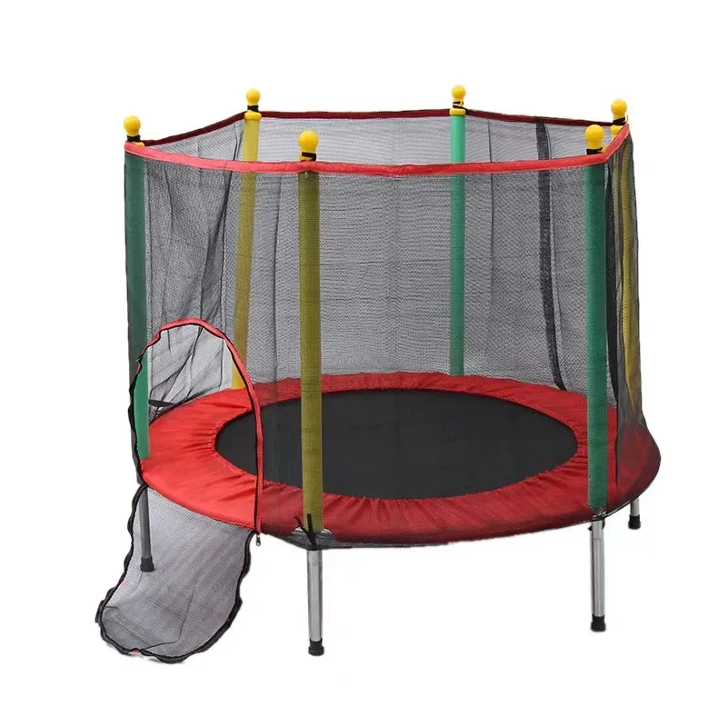 Round Trampoline for Kids in Home Fun Indoor Outdoor Protective Net Trampoline