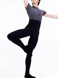 Men's Zip-front Biketard Full Body Footed Tight Cap Sleeve Dance Unitard Bodysuit Ballet Gym Leotards Dancewear Men's short slee