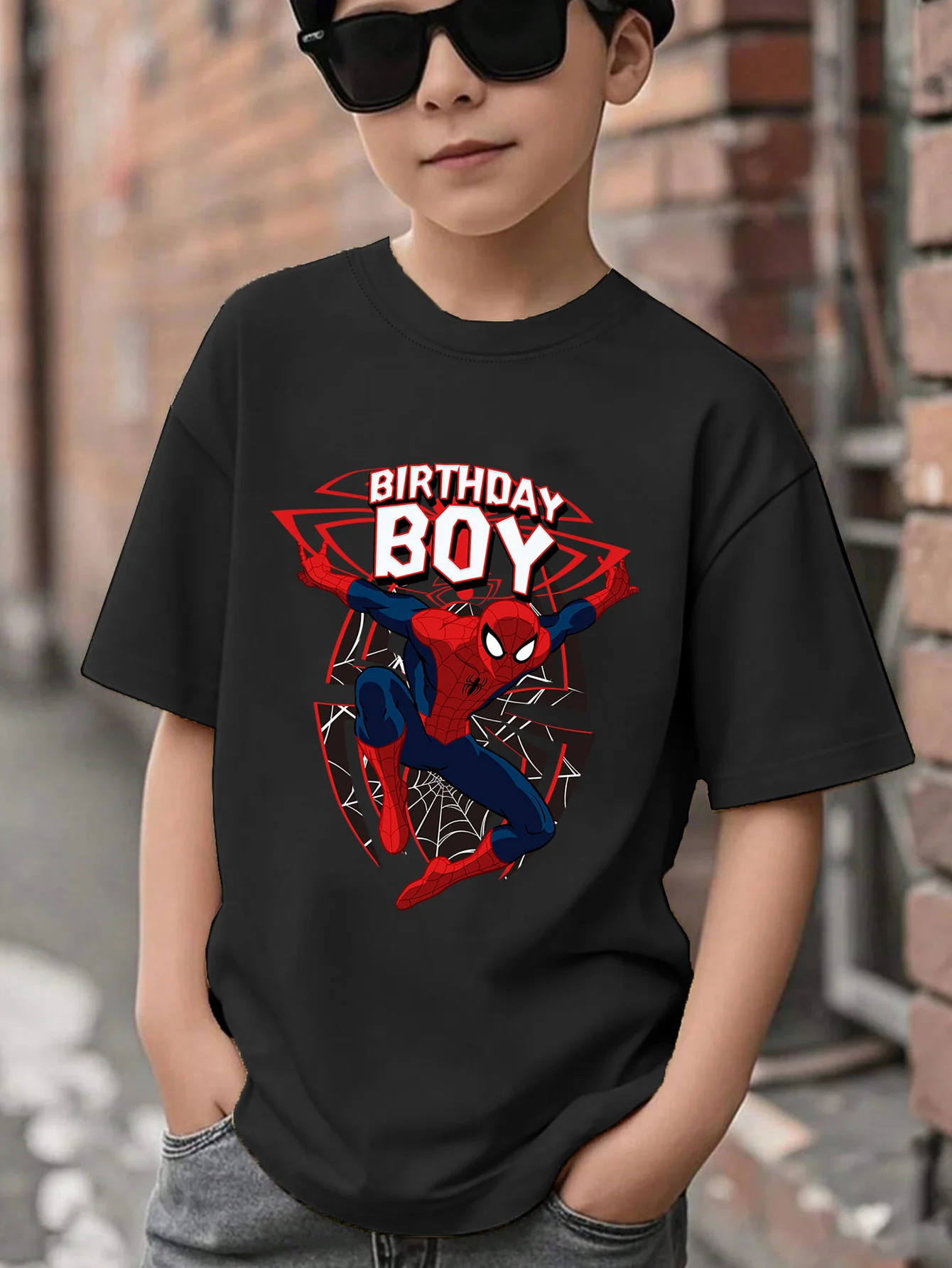 

Kids MARVEL Boys' Spider-Man T-Shirt Short Sleeve Cotton Tees Cartoon Marvel Y2k Tops Boys and Girls T-shirt Children's Clothing