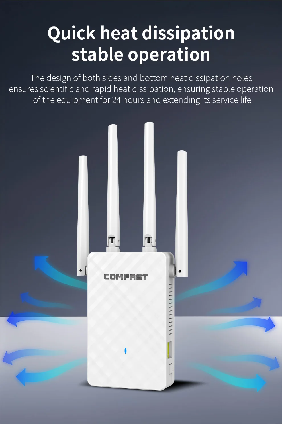 COMFAST 300Mbps WiFi Repeater Wireless Signal Extender 2.4G WiFi Amplifier Router 4 Antenna Long Range Signal Booster For Home