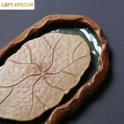 New Chinese Style Tea Saucers Tea Tray Ceramic Tea Ceremony Lotus Teapot Hoder Heat-Insulating Tea Set Teaset Teaware