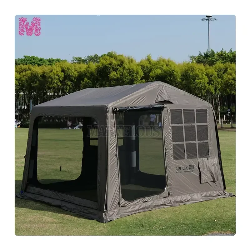 Portable Connectable Modular Inflatable Camping Air Tent with Removable Bedroom and Waterproof Oxford Tarp Shelter for