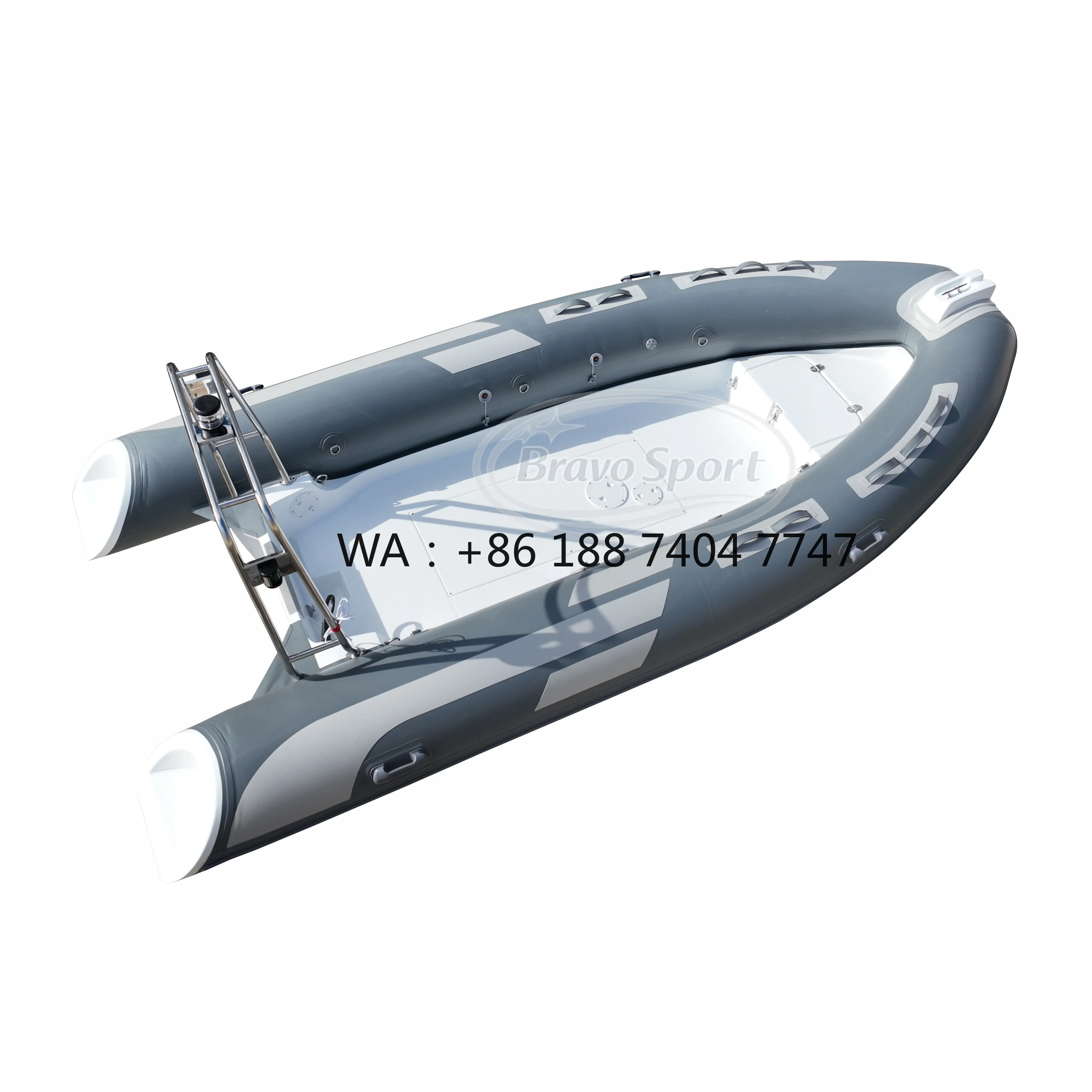 Hot Selling 7 People RIB-430 Durable Fiberglass White Hypalon Tube Inflatable Boat for Sale