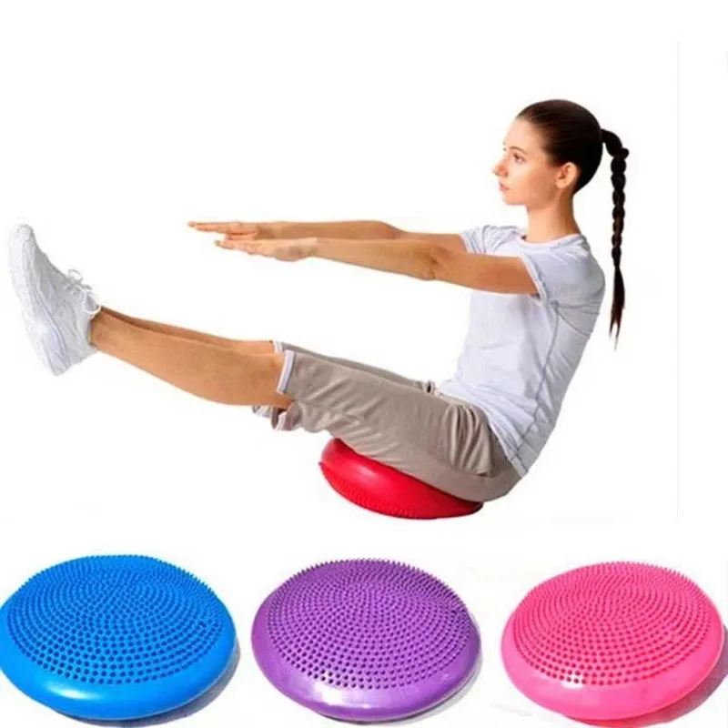 Inflatable Balance Disc Cushion Massage Wobble Board PVC Stability Pad Yoga Pilates Core Training Home Gym Fitness Equipment New