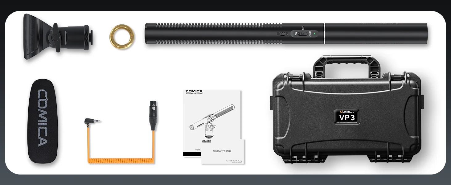 COMICA VP3 Super-Kardioid-XLR-Profimikrofon für Live-Videoaufnahmen, Filmproduktion, unterstützt Dual-Power-Mikrofon – Detail 6