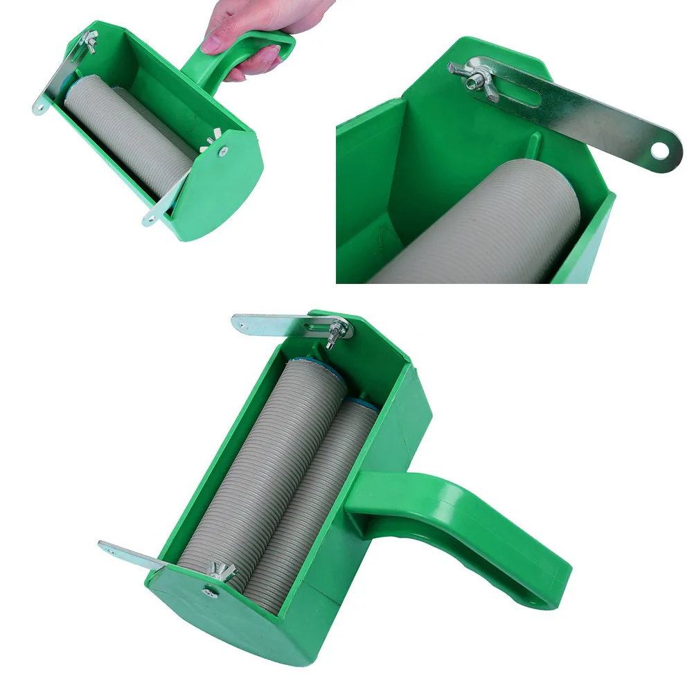 

Paint Wallpaper Roller Grain Printing Roller Plastic Head Rubber Paint Brush Wall Pattern Tool Green for Furniture Doors Tables