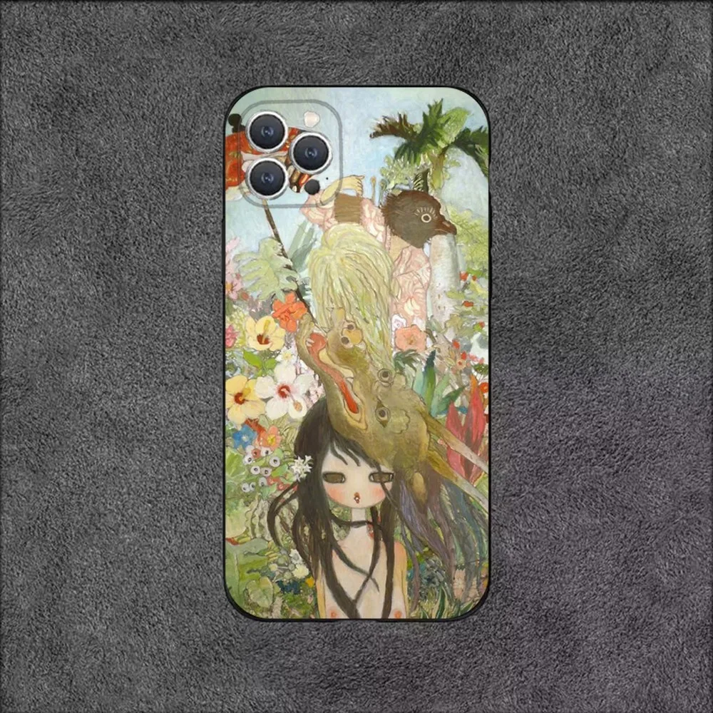 Aya Takano Japanese painter  Phone Case For iPhone 15,14,13,12,11,Plus,Pro Max,XS,X,XR,SE,Mini,8,7 Soft Silicone Black Cover