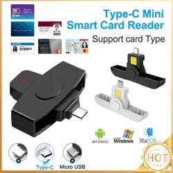 USB Type-Cスマートカードリーダー,ポータブルカードアダプター,外部,Windows, Mac, Android OS,emv,sd,bank,bank