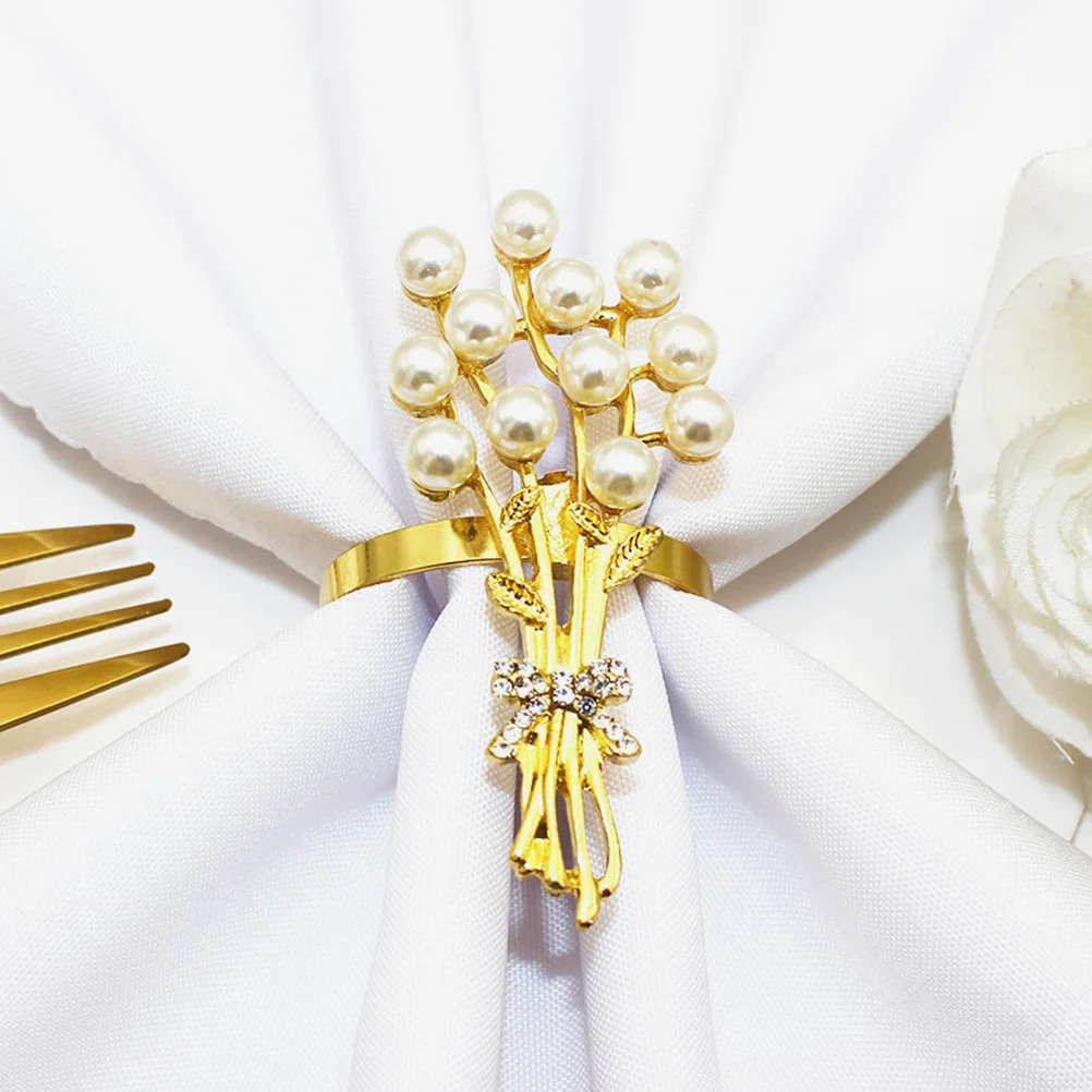 

4pcs Napkin Rings Wedding Elegant Dinner Table Decor Romantic Party Serviette Holders Vintage Cloth Napkin Ring Set Farmhouse