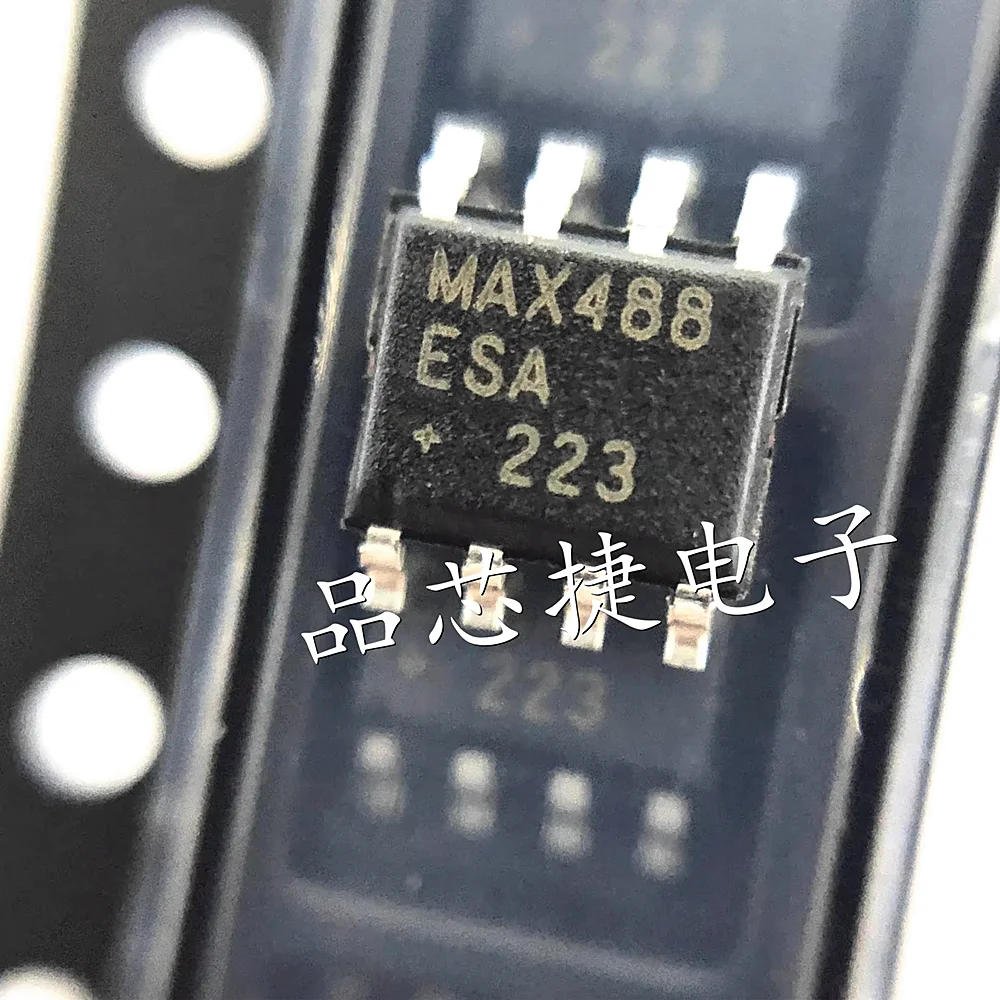 10pcs/Lot MAX488ESA+T Marking MAX488ESA + SOIC-8 Low-Power, Slew-Rate-Limited RS-485/RS-422 Transceivers