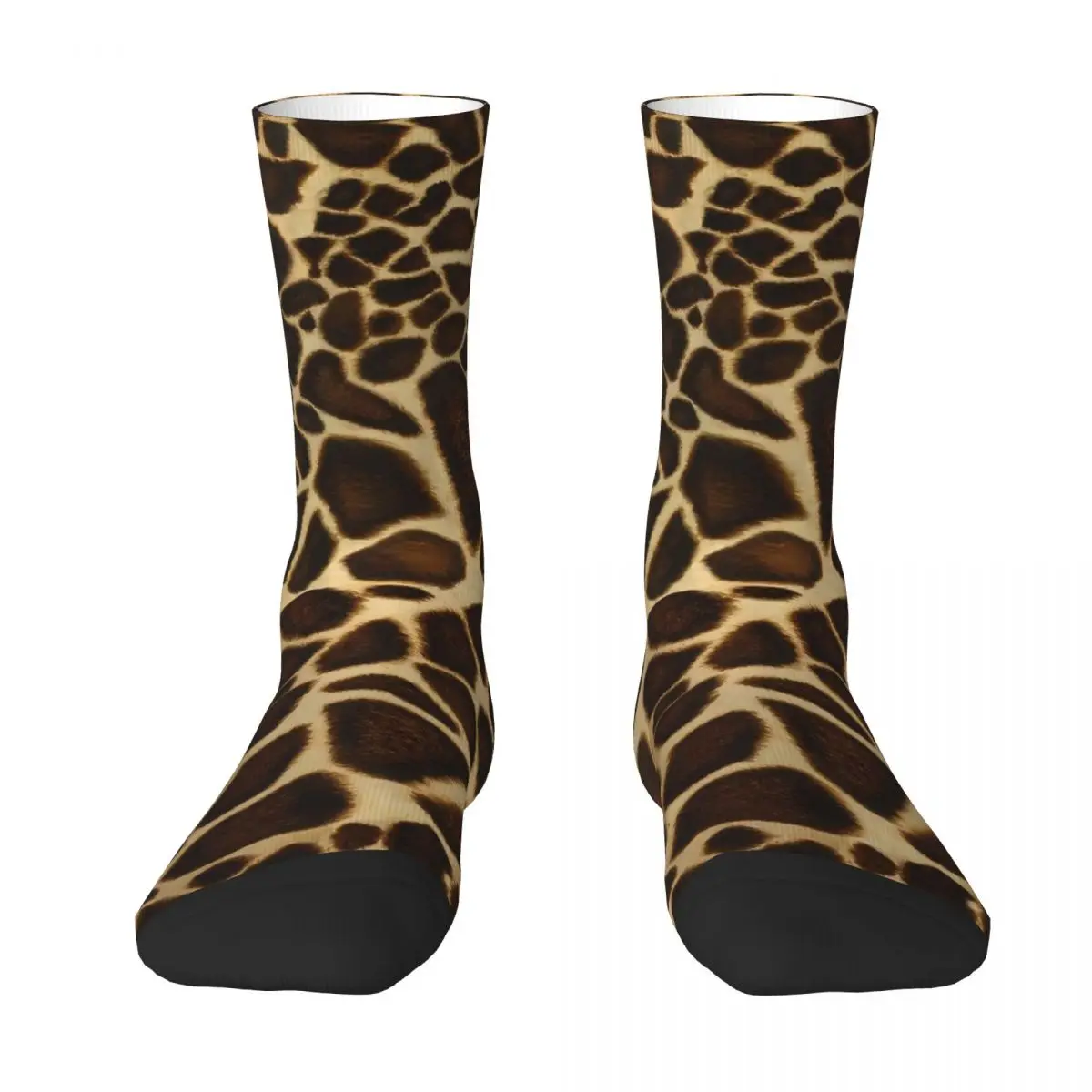 Adults Men Socks Retro Giraffe Print Brown Animal Stockings Winter Funny Warm Soft Socks Graphic Running Anti Skid Socks