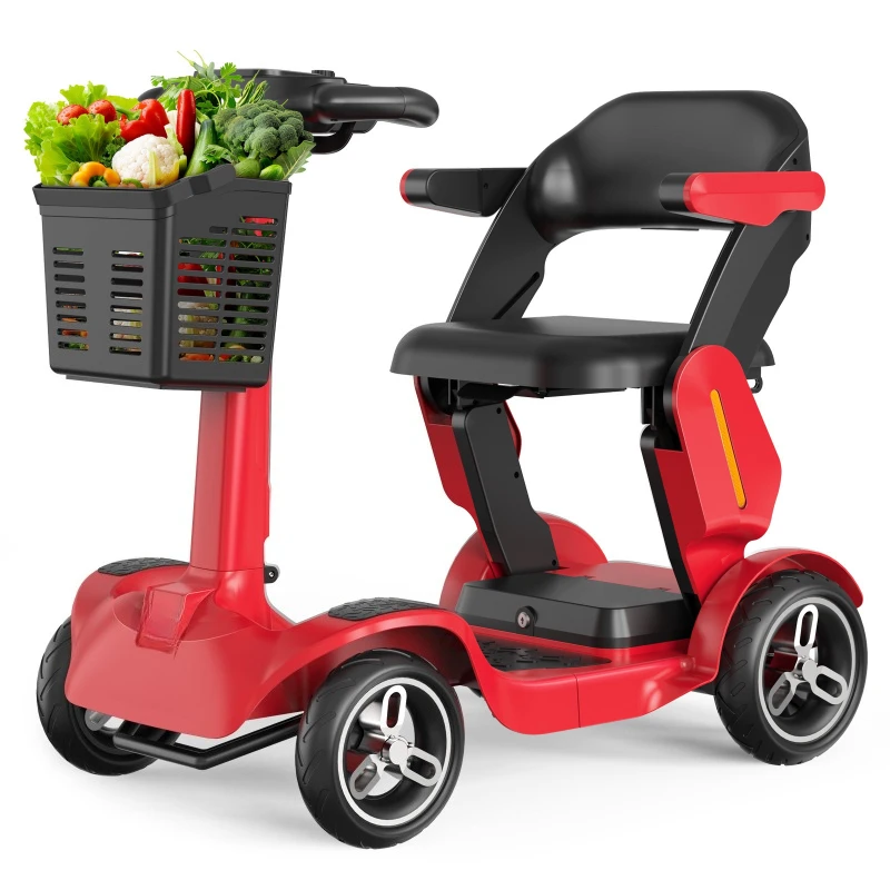 Four-wheeled electric vehicle small household folding power battery car scooter
