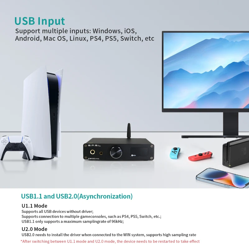 SMSL C200 プロ MQA LDAC DSD512 AptX-HD HIFI ヘッドフォンオーディオ Bluetooth USB DAC アンプアンプリモコン付き 4.4 ミリメートルバランス