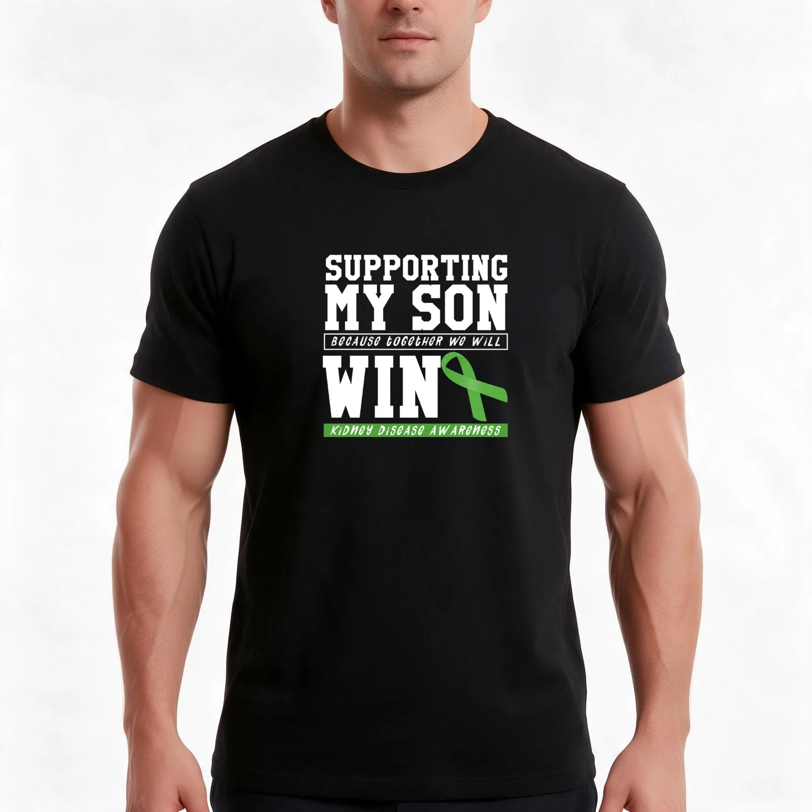 Cool Supporting My Son Kidney Disease Awareness Illness Tee T-Shirt, Summer Casual Cotton Tee, Oversized Streetwear Tops